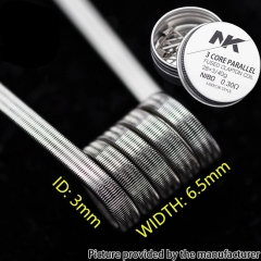 NK NI80 Mirror 3 Core Fused Clapton Prebulit Coil Wire 28*3/40GA 0.30ohm 8pcs