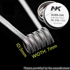 NK SS316L Alien Prebulit Coil Wire 0.35*3/0.15mm 0.2ohm 8pcs