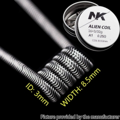 NK KA1 Alien Coil Prebulit Coil Wire 0.4*3/32GA 0.25ohm 8pcs