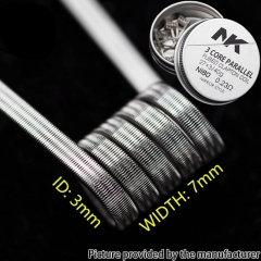 NK NI80 Mirror 3 Core Fused Clapton Prebulit Coil Wire 27*3/40GA 0.23ohm 8pcs