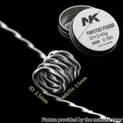 NK NI80 MTL Twisted Fused Prebulit Coil Wire 30*2/40GA 0.75ohm 8pcs