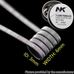 NK KA1 3 Core Parallel Fused Clapton Prebulit Coil Wire 28*3/38GA 0.45ohm 8pcs