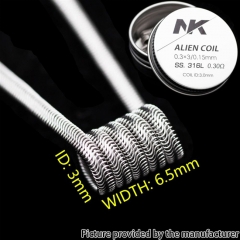 NK SS316L Alien Prebulit Coil Wire 0.3*3/0.15mm 0.3ohm 8pcs