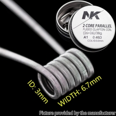 NK KA1 2 Core Parallel Fused Clapton Prebulit Coil Wire (26+26)/38GA 0.46ohm 8pcs