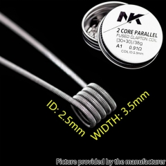 NK KA1 2 Core Parallel Fused Clapton Prebulit Coil Wire (30+30)/38GA 0.91ohm 8pcs