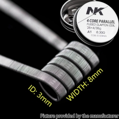 NK KA1 4 Core Parallel Fused Clapton Prebulit Coil Wire 28*4/38GA 0.3ohm 8pcs