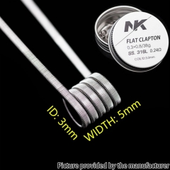 NK SS316L Flat Clapton Prebulit Coil Wire 0.3*0.8/38GA 0.24ohm 8pcs