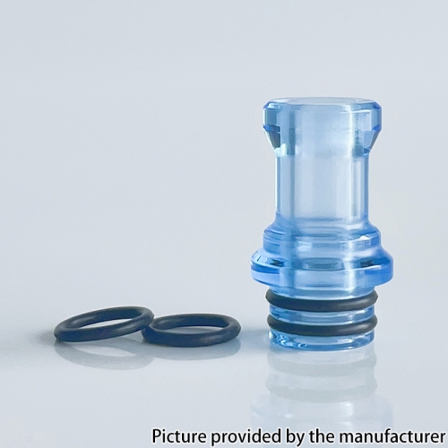 Unkwn Phaze L Style 510 Drip Tip for RBA RTA RDA Atomizer - Transparent Blue