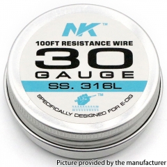 NK SS316L Round Silk 30GA Heat Wire 100Feet