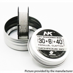 NK NI80 DL 6 Cores Fused Clapton Semi-Finished Restiance Wire 30x6+40GA Heat Wire 10Feet