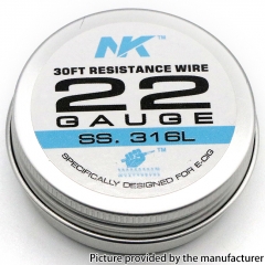 NK SS316L Round Silk 22GA Heat Wire 30Feet