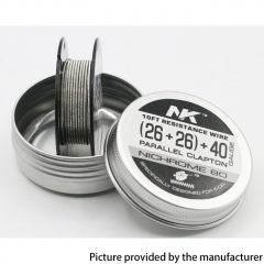 NK NI80 DL Fused Clapton Semi-Finished Restiance Wire (26+26)+40GA Heat Wire 10Feet