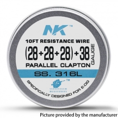 NK 316L Semi-Finished Restiance Wire (28+28+28)+38GA Heat Wire 10Feet
