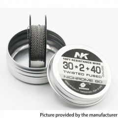NK NI80 MTL Twisted Fused Semi-Finished Restiance Wire 30x2+40GA Heat Wire 10Feet