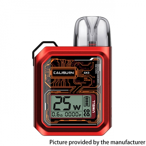 (Ships from Bonded Warehouse)Authentic Uwell Caliburn GK3 Pod 900mAh Kit 2.5ml - Red