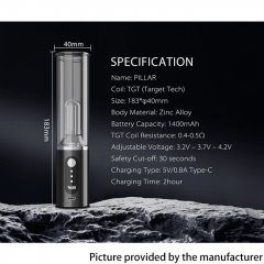 (Ships from Bonded Warehouse)Authentic Yocan Pillar Smart Erig 1400mAh Kit Standard Edition - Pearl White