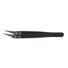 Ceramic Head Stainless Steel Tweezers - Full Black