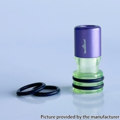 Monarchy Mnch Tapered V2 Style 510 Drip Tip for BB Billet Tank Box - Transparent Green + Purple