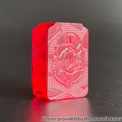 Mnch King Duck Style Boro Tank for SXK BB Billet AIO Box Mod Kit - Transparent Red
