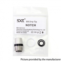SXK Notch Style Drip Tip for BB Billet Boro AIO Box Mod - Silver