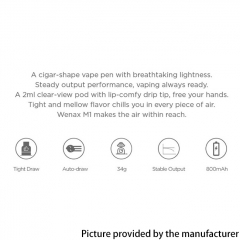 (Ships from Bonded Warehouse)Authentic GeekVape Wenax M1 800mAh Vape Pen Kit 2ml 0.8ohm - Black (Ships from Bonded Warehouse)Authentic GeekVape Wenax M1 800mAh Vape Pen Kit 2ml 0.8ohm - Black