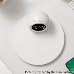 Night Light Clock 15W Fast Cell Phone Wireless Charging Clock K22T - White