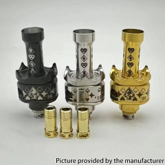 Mobb Scepter MS Poker Styled RBA Bridge with 4 Air Pins for Billet BB Tank Boro Mod - Silver