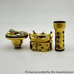 Mobb Scepter MS Poker Styled RBA Bridge with 4 Air Pins for Billet BB Tank Boro Mod - Silver