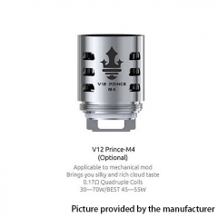 (Ships from Bonded Warehouse)Authentic SMOKTech SMOK V12 Prince-M4 Quadruple Coil for TFV12 Prince Tank - 0.17 Ohm (30~70W) (3 PCS)