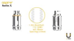 (Ships from Bonded Warehouse)Authentic Aspire Nautilus X Replacement Coil Head 5pcs 1.8ohm