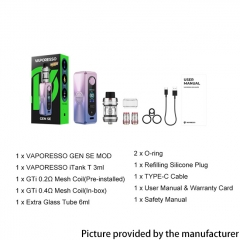 (Ships from Bonded Warehouse)Authentic Vaporesso GEN SE Kit 3ml - Platinum Gold