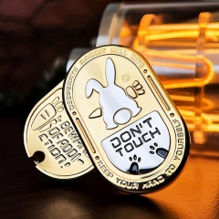 Metal Rabbit Pattern Stress Relief Toys Infinite Range Finger Spin Top Decompression Toy - Gold