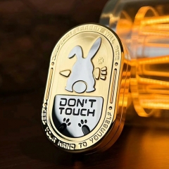 Metal Rabbit Pattern Stress Relief Toys Infinite Range Finger Spin Top Decompression Toy - Gold