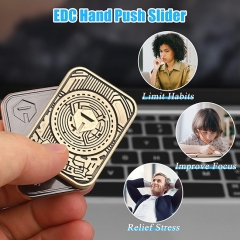 EDC Push Fidget Slider Finger Spinner Toy Haptic Coin for Office Relaxation ADHD Tools - Gold