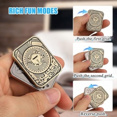 EDC Push Fidget Slider Finger Spinner Toy Haptic Coin for Office Relaxation ADHD Tools - Gold