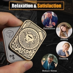EDC Push Fidget Slider Finger Spinner Toy Haptic Coin for Office Relaxation ADHD Tools - Gold