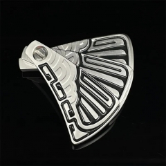 Portable Fan Shaped Stress Relief Toy Pocket Fidget Clicker Adult Funny Gift ADHD Tools - Black