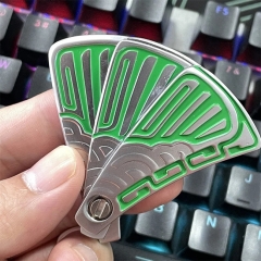 Portable Fan Shaped Stress Relief Toy Pocket Fidget Clicker Adult Funny Gift ADHD Tools - Green