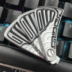 Portable Fan Shaped Stress Relief Toy Pocket Fidget Clicker Adult Funny Gift ADHD Tools - Black