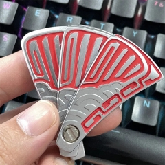 Portable Fan Shaped Stress Relief Toy Pocket Fidget Clicker Adult Funny Gift ADHD Tools - Red