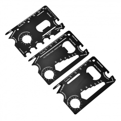 Multifunction Survival Card Stainless Steel Screwdriver Bottle Opener Direction Recognition Ruler - B