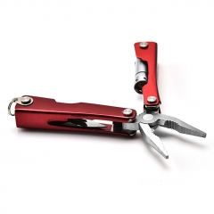 6 in1 Portable Mini Multifunctional Folding Pliers Led Keychain for Outdoor Travel Camping