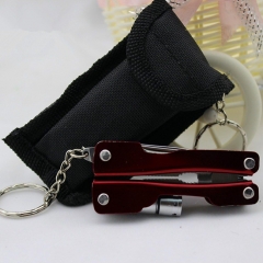6 in1 Portable Mini Multifunctional Folding Pliers Led Keychain for Outdoor Travel Camping