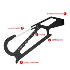 Portable Multifunction Tool Card Key Ring Wrench Bottle Opener Screwdriver Outdoor Compact Tools for Survival Camping
