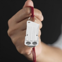 Aluminium Alloy Double Tube High Audio Whistle for Outdoor Adventure Survival - Black Twill