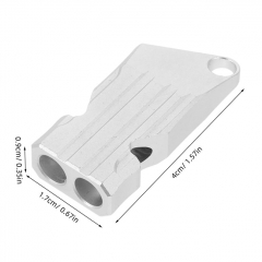 Aluminium Alloy Double Tube High Audio Whistle for Outdoor Adventure Survival - Black Twill