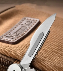Titanium Portable Multi EDC Tools Card Bottle Opener Folding Knife Simple Ruler - Rainbow