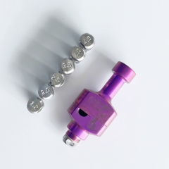 Rekavape Wick'd Alpha Style Titanium Alloy RBA Bridge with 7 Air Inserts for Boro Devices Billet BB Mod Kit - Purple