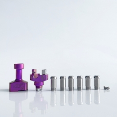 Rekavape Wick'd Alpha Style Titanium Alloy RBA Bridge with 7 Air Inserts for Boro Devices Billet BB Mod Kit - Purple