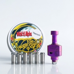 Rekavape Wick'd Alpha Style Titanium Alloy RBA Bridge with 7 Air Inserts for Boro Devices Billet BB Mod Kit - Purple